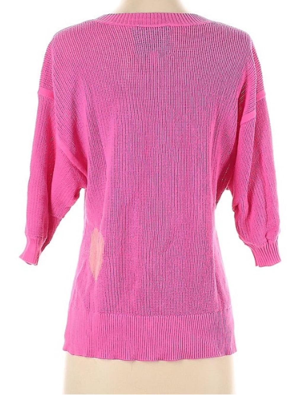 Kerri Rosenthal 100% Cotton Pink Pullover Heart Patchwork Sweater XS